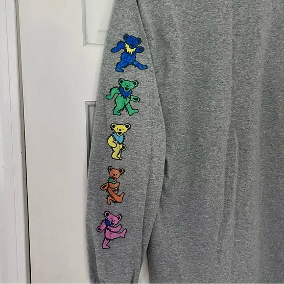 Grateful Dead Crew Neck Long Sleeve Shirt Heather Grey Men’s Medium - Picture 2 of 4
